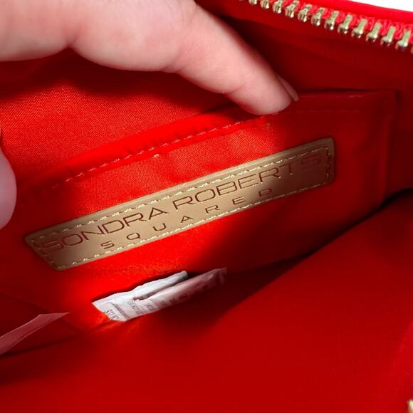 NWT Sondra Roberts Red Clutch Candy Apple Red Clutch - Picture 5 of 5